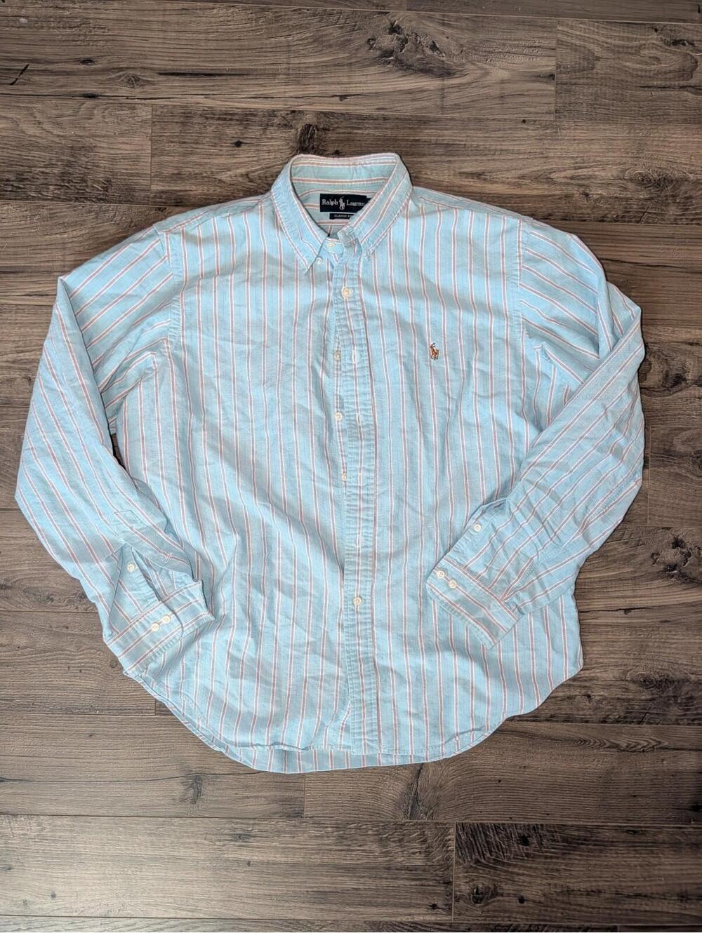 Ralph Lauren classic Fit 17 36/37 Button Down Blue Pink